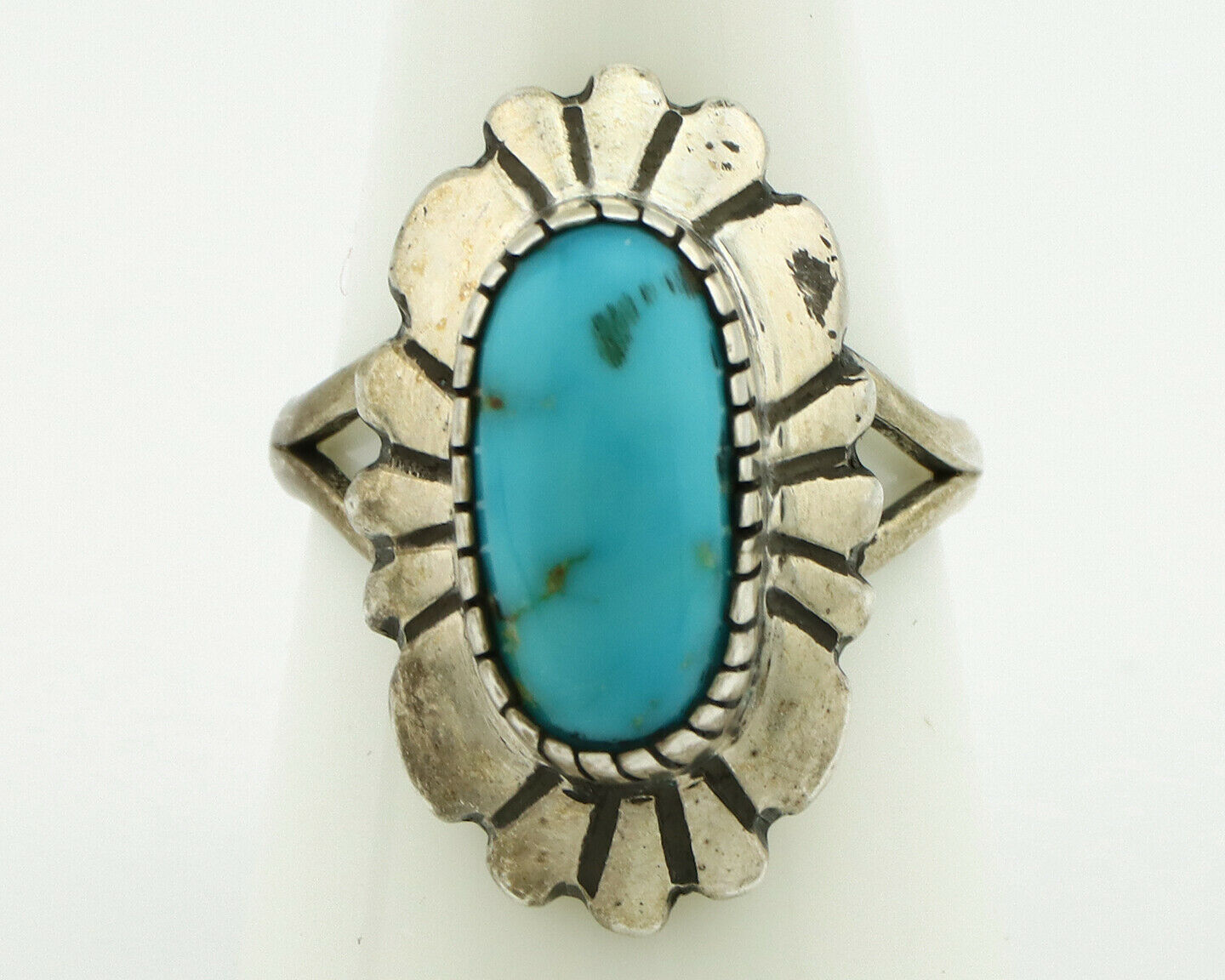 Navajo Ring .925 Silver Arizona Turquoise Signed M Montoya C.80's