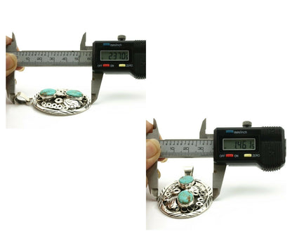 Navajo Necklace .925 Silver Kingman Turquoise Native American C.80's