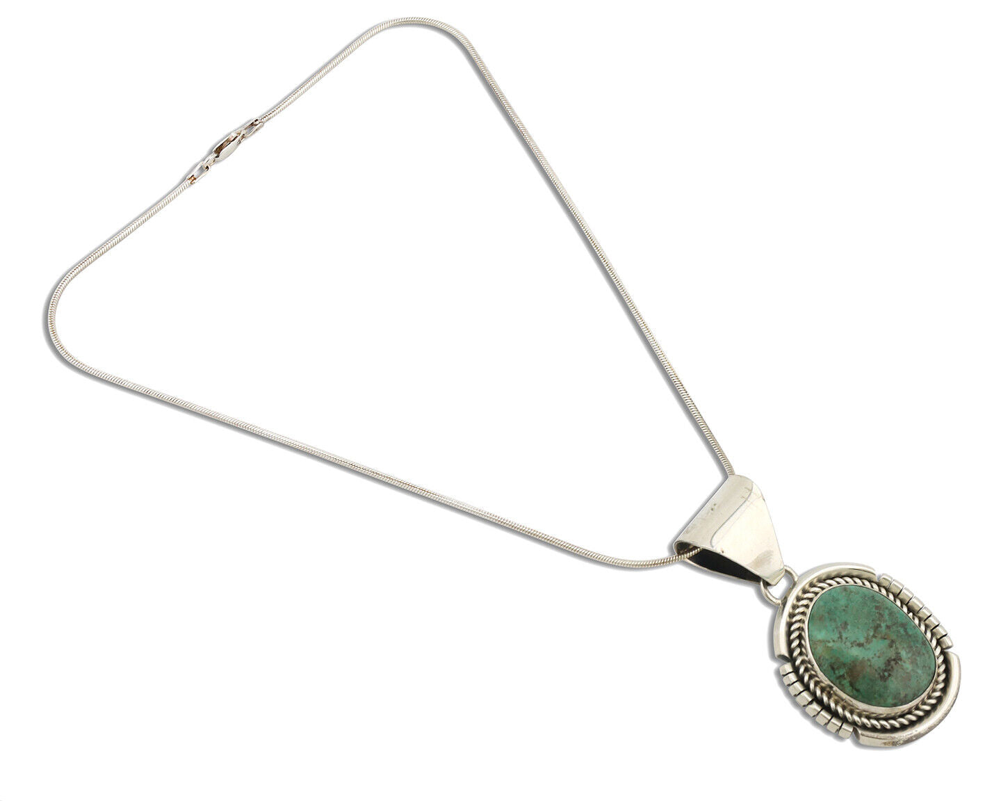 Navajo Necklace 925 Silver Natural Aqua Turquoise Native Artist C.80's