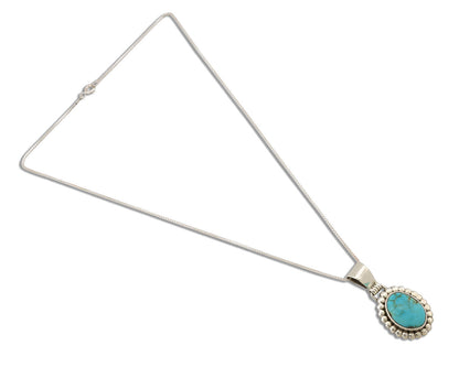Navajo Necklace .925 Silver Blue Turquoise Native American Artist C.1980's