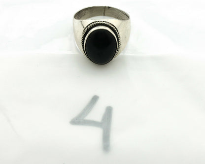 Navajo Ring .925 Silver Handmade Black Onyx Native American Artist C.80's