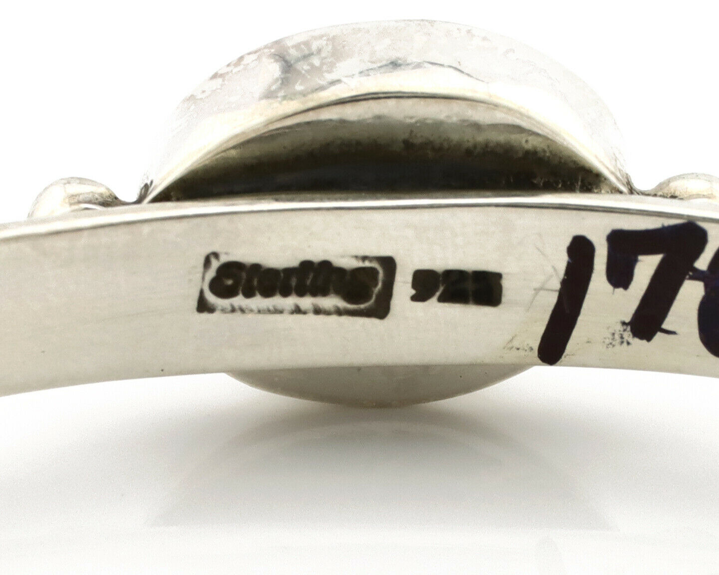 Navajo Bracelet .925 Silver Morenci Turquoise Native American Artist C.80's