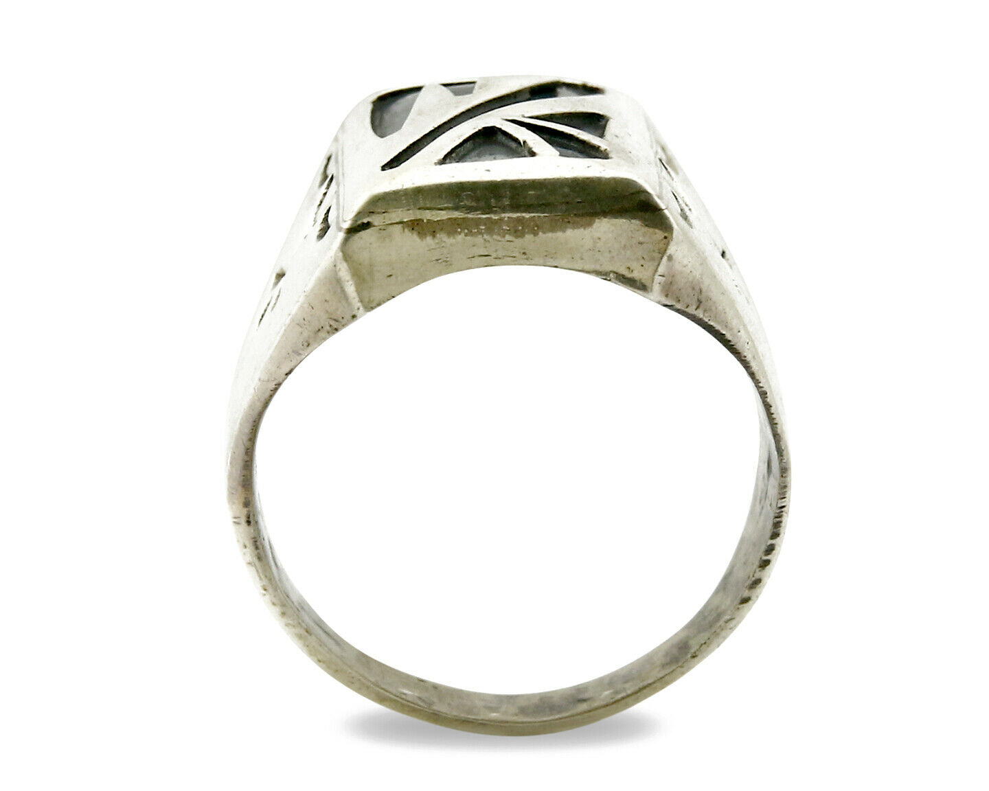 Navajo Overlay Ring .925 Handmade Native American C.80's