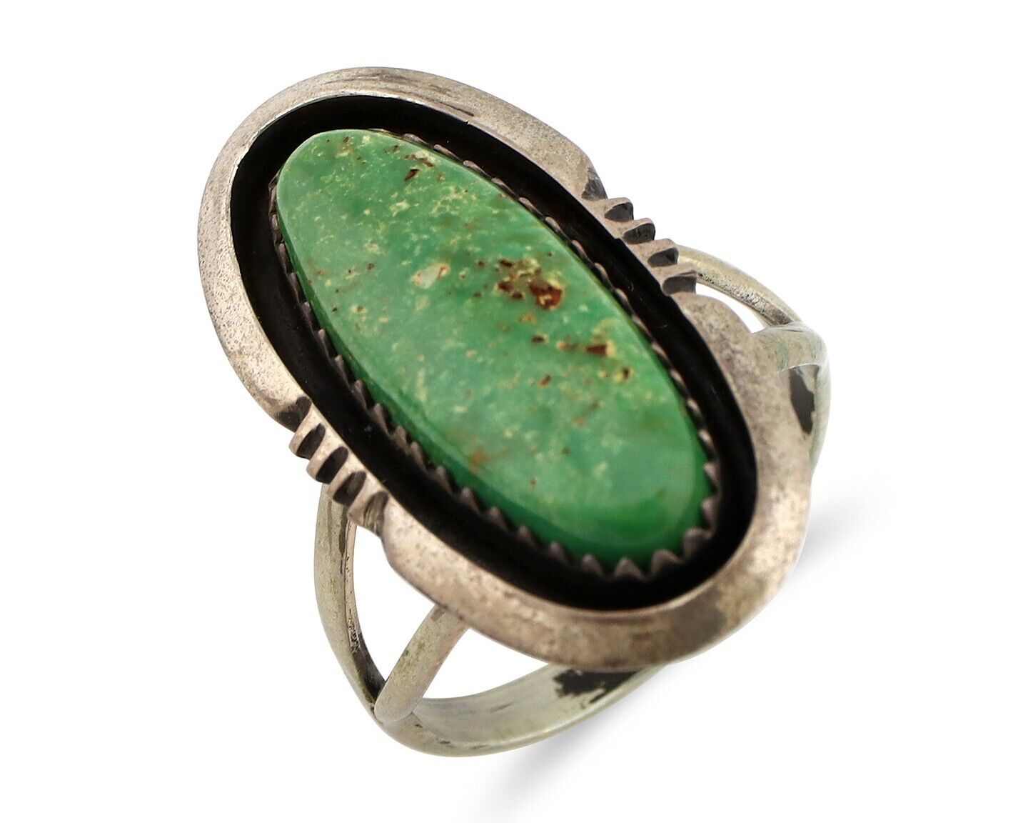Navajo Handmade Ring .925 Silver Turquoise Native American Artist C.80's