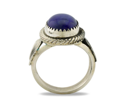 Navajo Ring 925 Silver Natural Handmade Natural Lapis Native American Artist C80