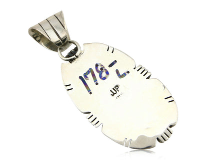 Navajo Pendant Turquoise Mountain .925 Silver Signed JJP C.80's