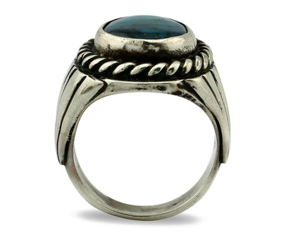 Navajo Ring .925 Silver Blue Turquoise Artist Signed C Montoya C.80's