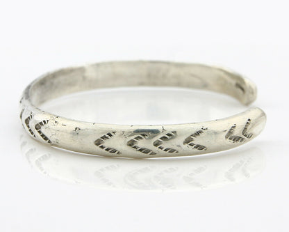 Navajo Bracelet .925 Silver Hand Stamped Arrow Head Signed Montoya C.80's