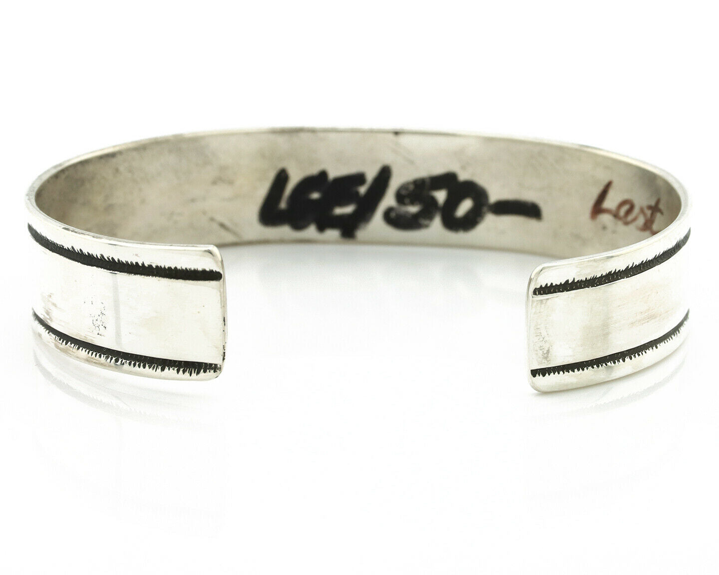 Navajo Bracelet .925 Silver Handmade Overlay Style Signed Tommy Billy Cuff C80s