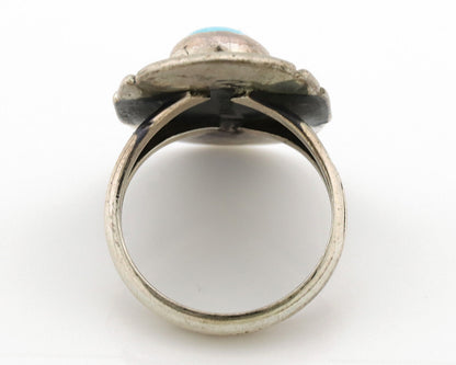 Navajo Ring .925 Silver Sleeping Beauty Turquoise Artist Signed M Montoya C.80's