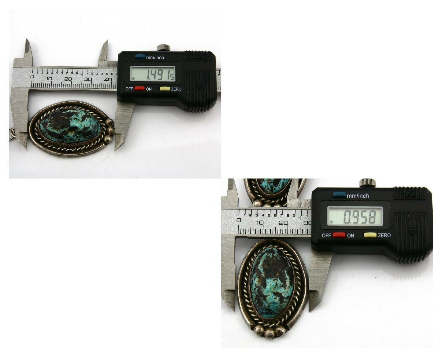 Women's Navajo Necklace .925 Silver Blue Diamond Turquoise C.1968