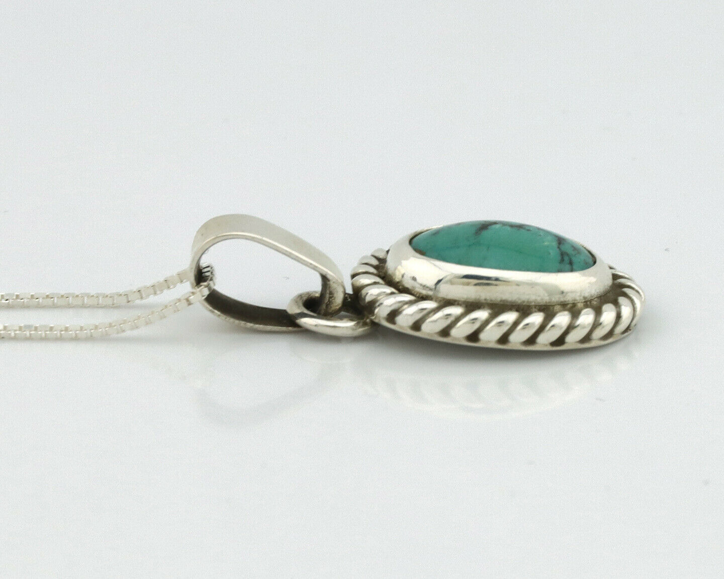 Navajo Pendant .925 Silver Aqua Turquoise Native American C.80's