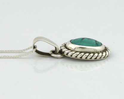 Navajo Pendant .925 Silver Aqua Turquoise Native American C.80's