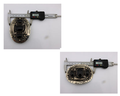 Men Navajo Belt Buckle .999 Nickel Onyx Artist Signed Teepee Handmade C.1980's