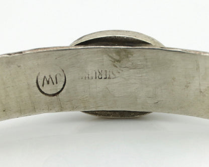 Women's Navajo .925 Silver Blue Spiderweb Turquoise Artist Signed JW C.80's