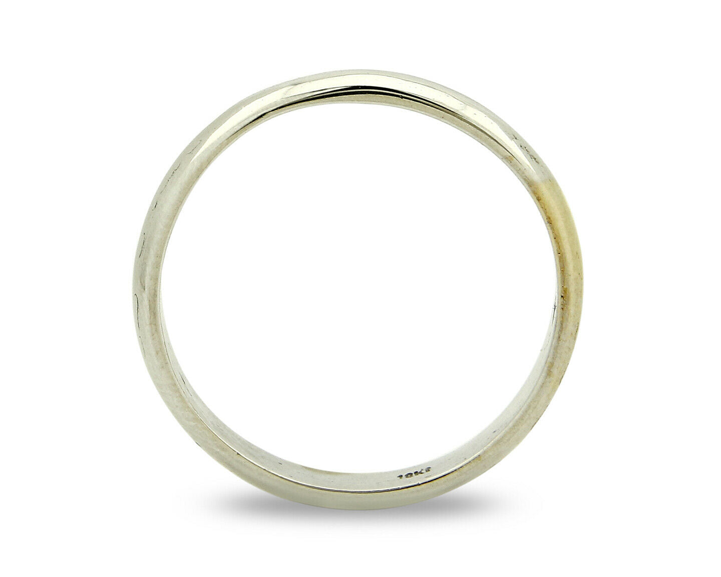 Wedding Band 18k Gold SOLID White 3.5 mm Wide Ring