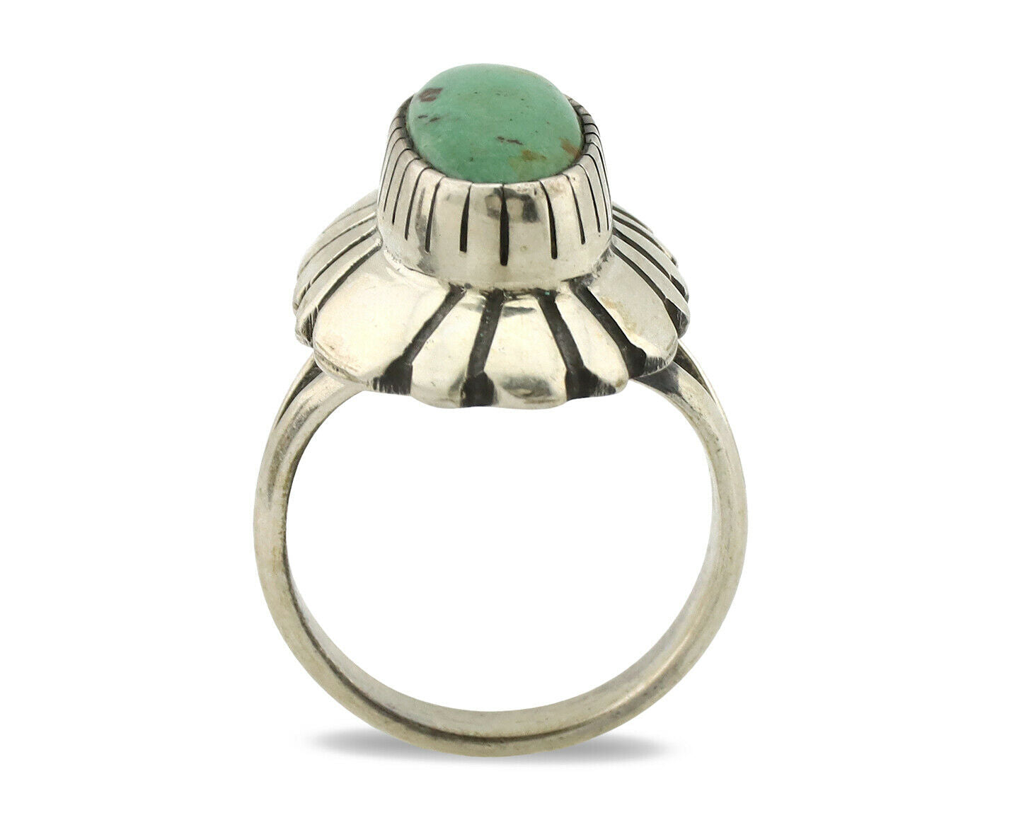 Navajo Ring .925 Silver Natural Mined Turquoise Artist Signed M Montoya C.80's