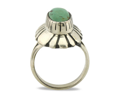 Navajo Ring .925 Silver Natural Mined Turquoise Artist Signed M Montoya C.80's