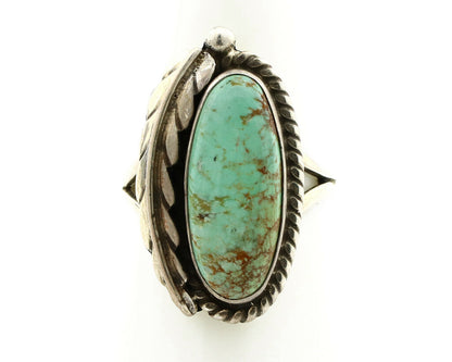 Navajo Ring .925 Silver Arizona Turquoise Signed Apache Manufacturing C80s