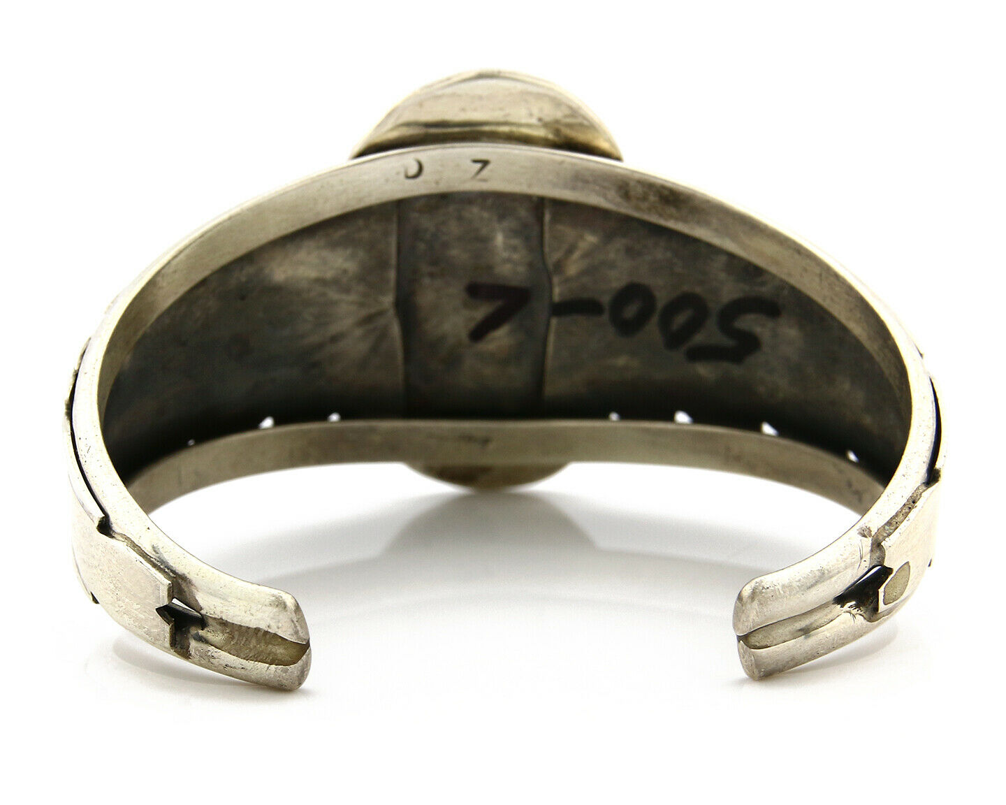 Navajo Bracelet .925 Silver Sleeping Beauty Turquoise Artist DZ C.80's