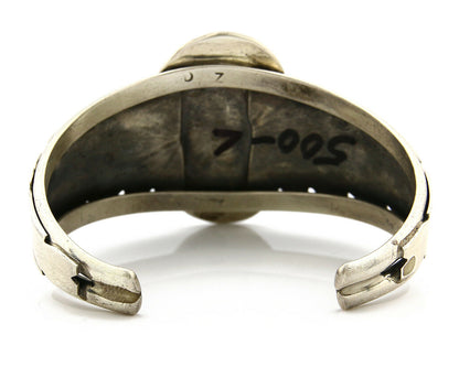 Navajo Bracelet .925 Silver Sleeping Beauty Turquoise Artist DZ C.80's