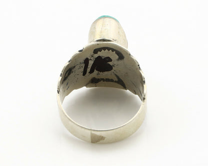 Navajo Ring .925 Silver Kingman Turquoise Artist Signed Apache C.80's