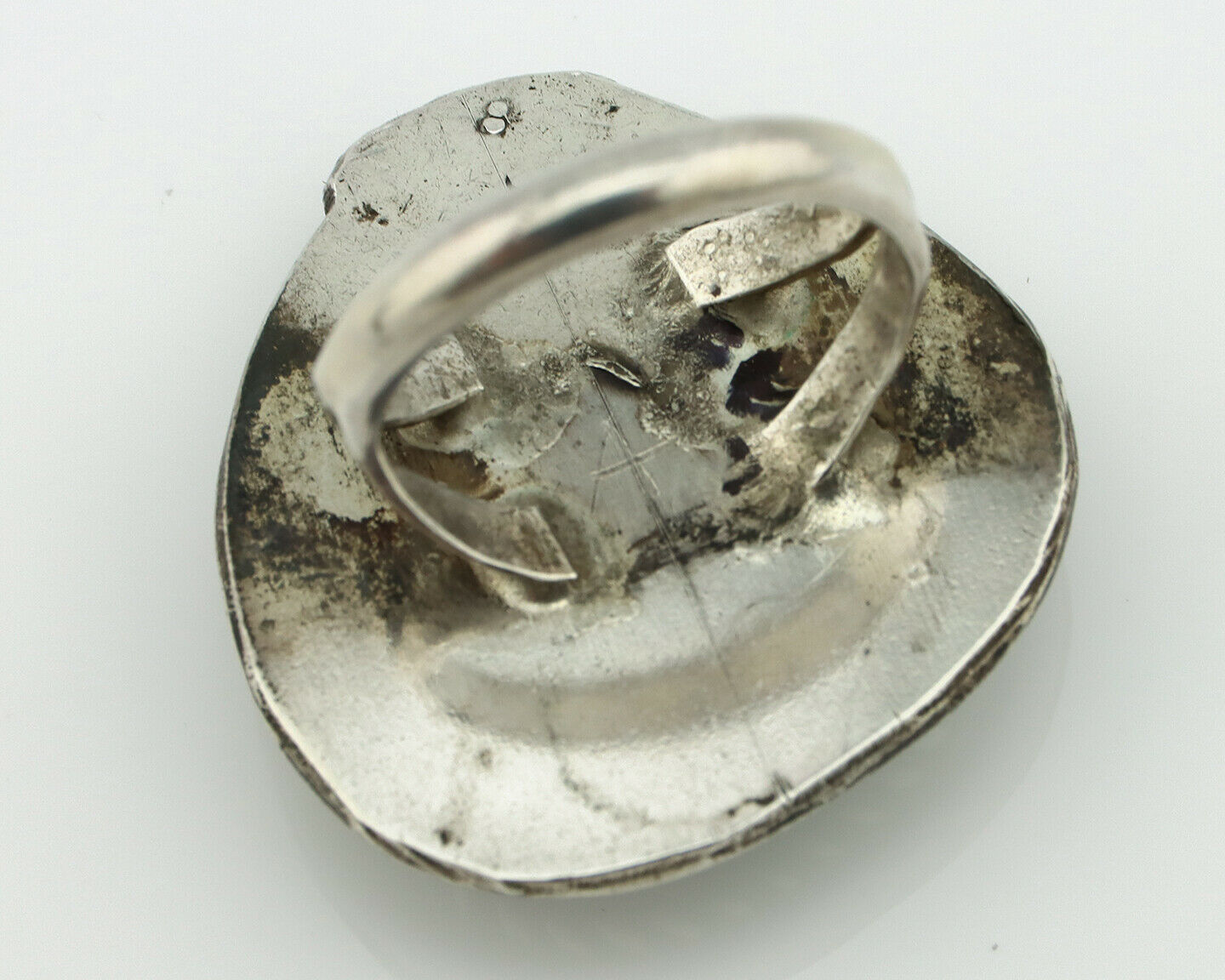 Navajo Ring .925 Silver Bisbee Turquoise Native American Artist C.80's