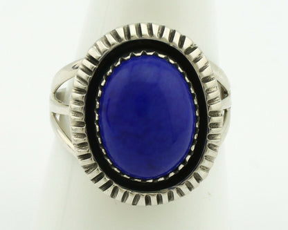 Navajo Ring .925 Silver Natural Lapis Lazuli Native American Artist C.80's