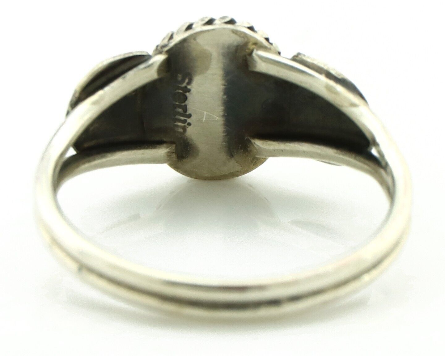 Navajo Ring 925 Silver Natural Green Turquoise Native Artist C.80's