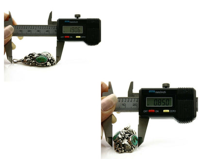 Navajo Pendant .925 Silver Kings Manassas Turquoise Signed Tom Willeto C.80's