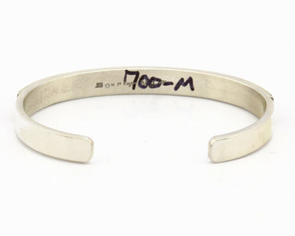 Navajo Bracelet .925 Silver SOLID 14k Yellow Gold Signed MM Rogers & NJ C80-90s