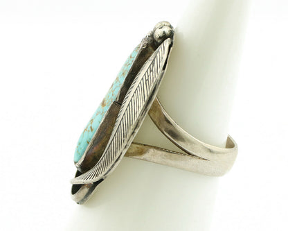 Navajo Ring .925 Silver Blue Turquoise Native American Artist C.80's