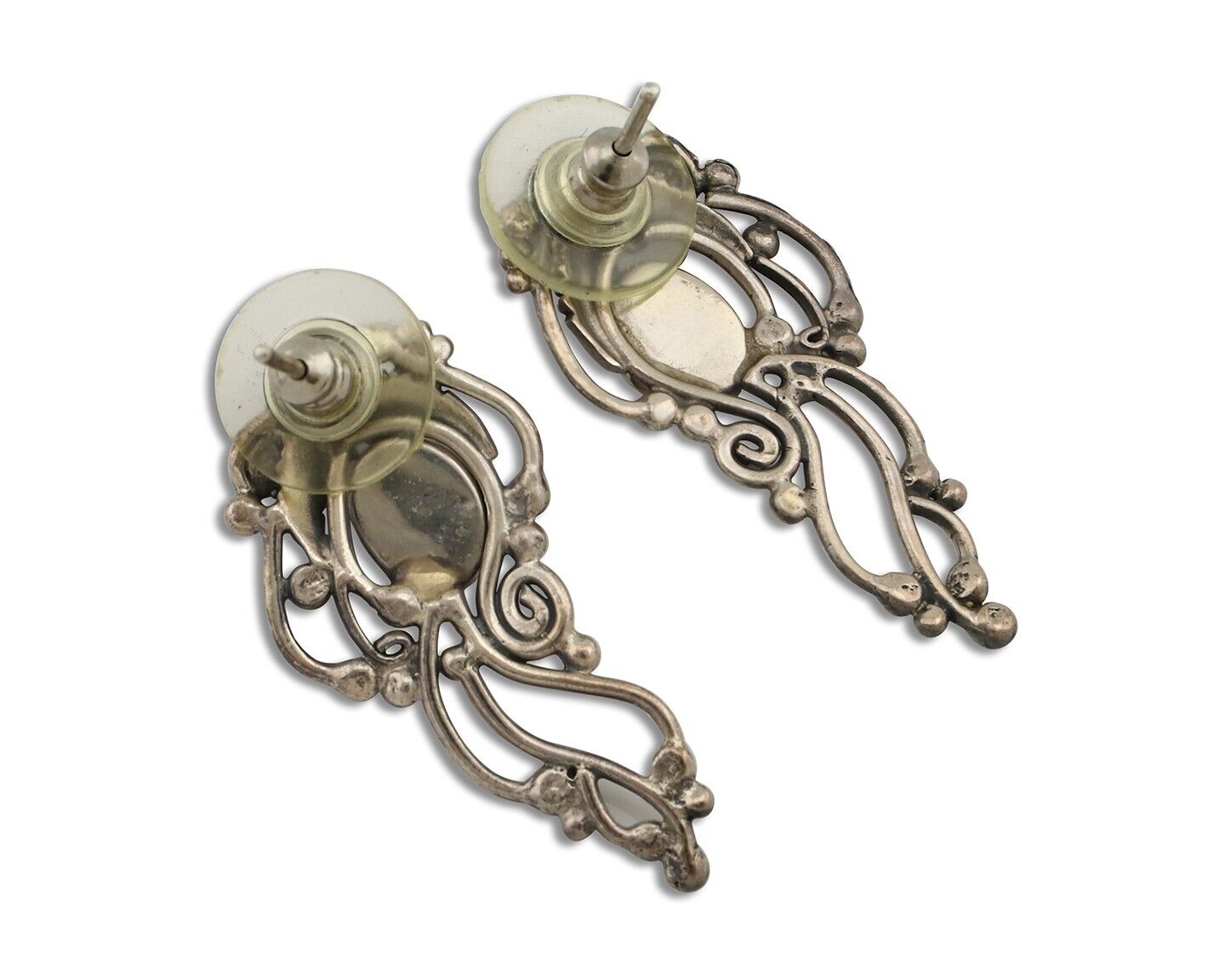 Navajo Earrings 925 Silver Natural Mined Denim Lapis Native American Artist C80s