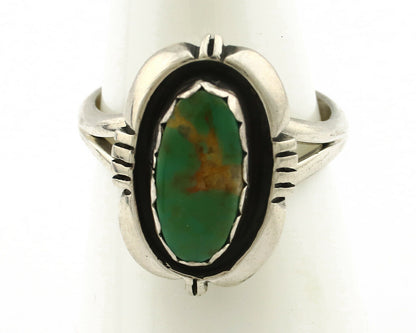 Navajo Ring .925 Silver Kingman Turquoise Handmade Native American Artist C.80's
