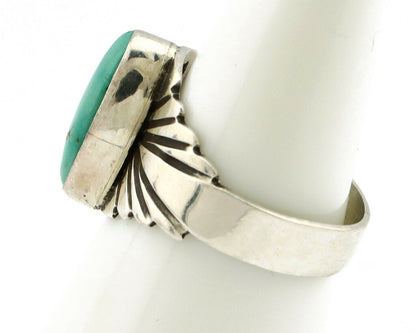 Navajo Ring .925 Silver Kingman Turquoise Artist Signed Apache C.80's