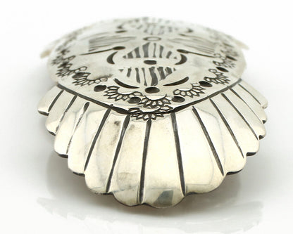 Navajo Hair Clip Barrette .925 Silver Hand Stamped Artist Signed C Montoya C80s