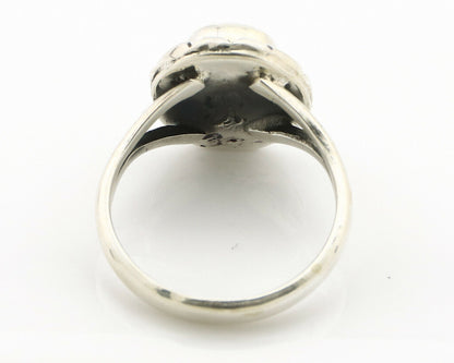 Navajo Ring .925 Silver Kingman Turquoise Artist Signed Gecko C.90's