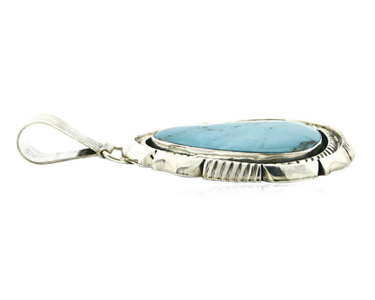 Women's Navajo Pendant Turquoise .925 Silver Handmade Artist BP
