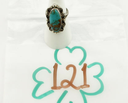 Navajo Ring .925 Silver Kingman Turquoise Artist Signed Talhat C.90's