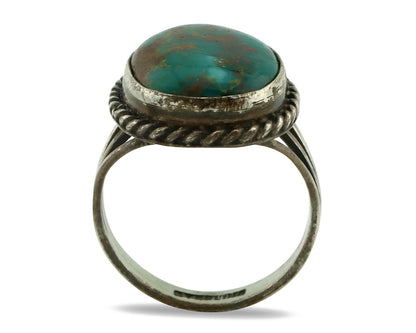 Navajo Ring 925 Silver Turq Mtn Turquoise Native American Artist C.80's