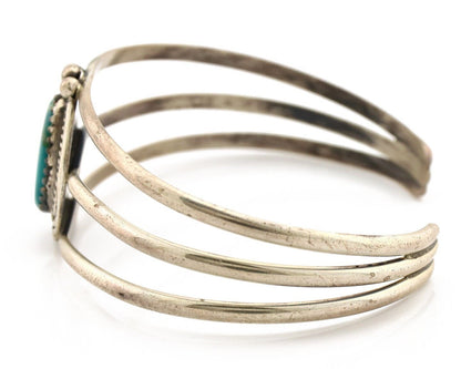 Navajo Bracelet 925 Silver Natural Blue Turquoise Native American Artist C.80's