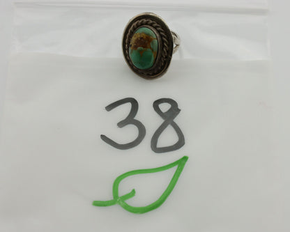 Navajo Ring .925 Silver Royston Turquoise Native American Artist C.1980's