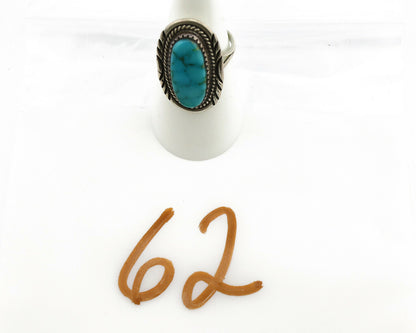 Navajo Ring .925 Silver Nevada Turquoise Native American Artist C.1980's