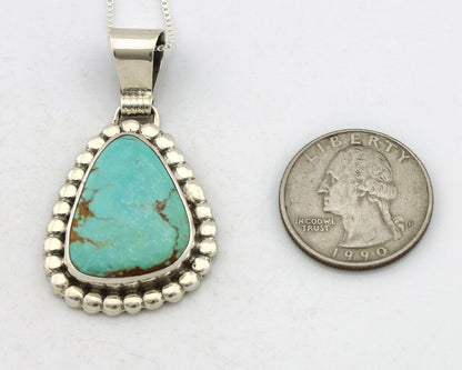 Navajo Necklace 925 Silver Arizona Turquoise Native American Artist Signed C80's