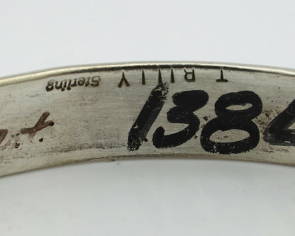 Navajo Bracelet .925 Silver Handmade Overlay Style Signed Tommy Billy Cuff C80s