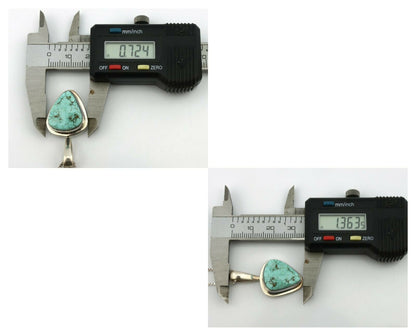 Navajo Pendant .925 Silver Fox Turquoise Artist Signed DZ C.80's