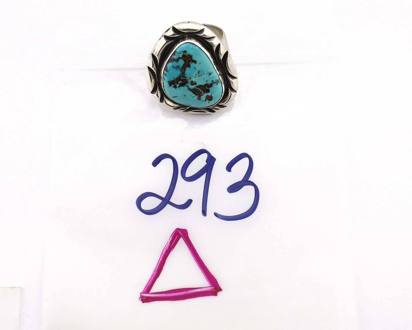 Navajo Ring 925 Silver Natural Blue Turquoise Native Artist Signed C Montoya C80