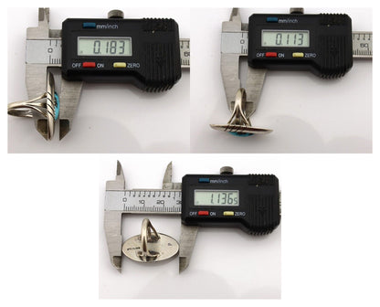 Navajo Ring 925 Silver Sleeping Beauty Turquoise Signed P C.80's