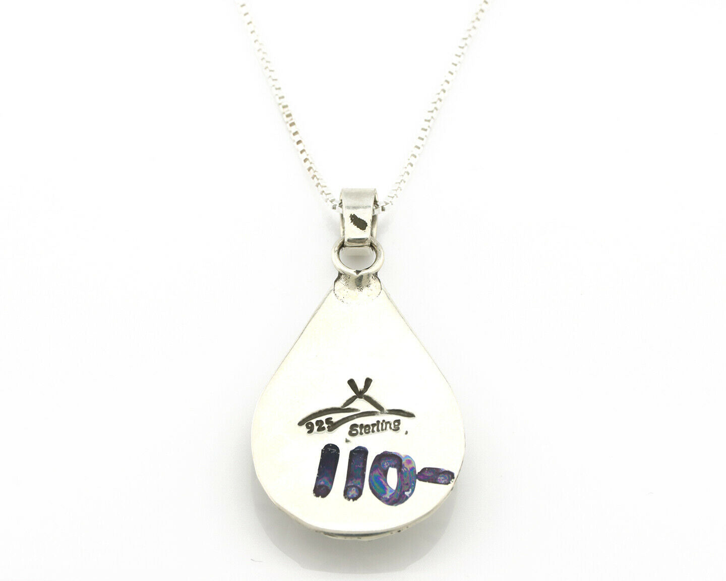 Navajo Necklace .925 Silver Natural Blue Turquoise & Coral Tipi Artist C.80's