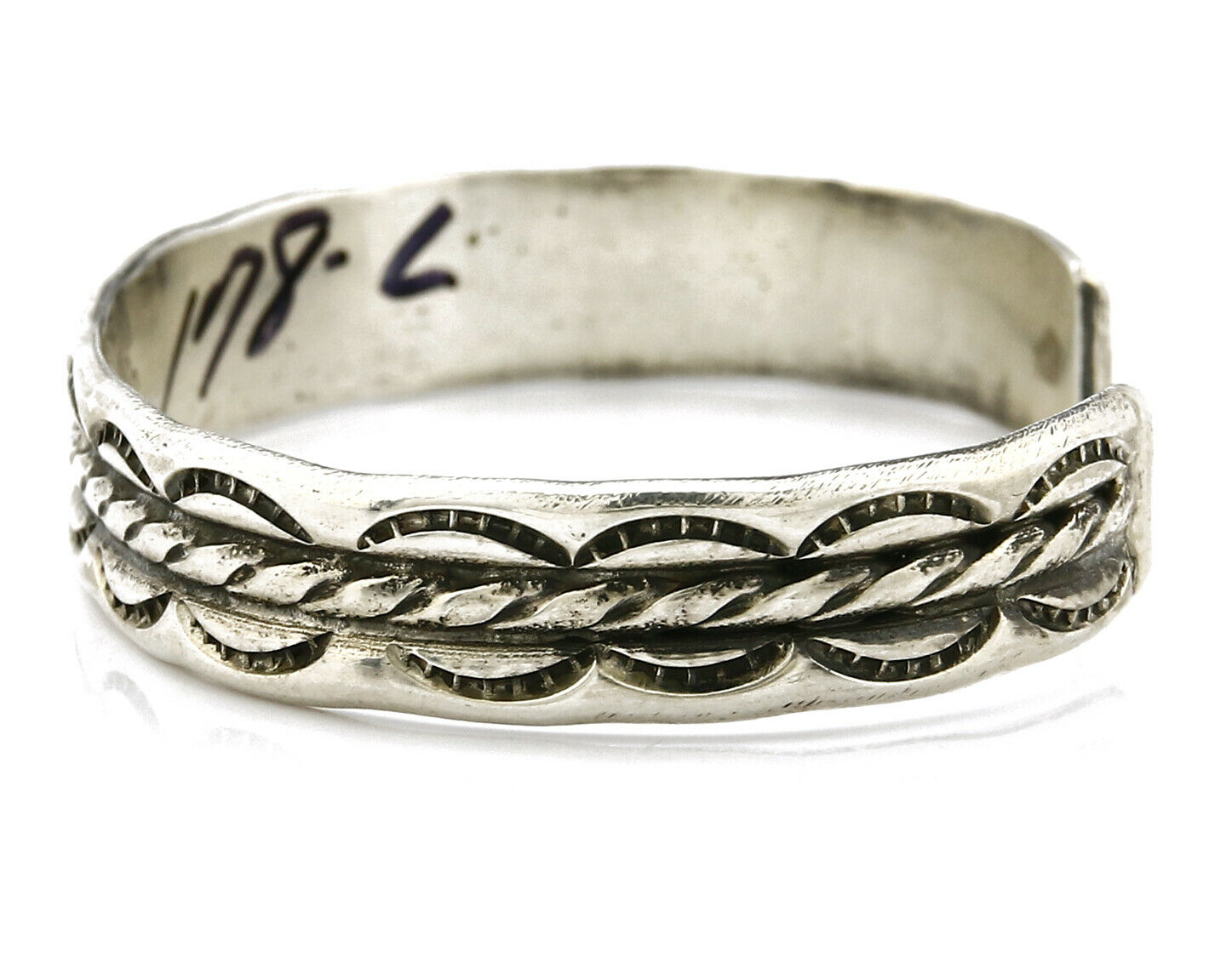 Small Women's Navajo Bracelet .925 Silver Handmade Cuff Signed Montoya C.1980's